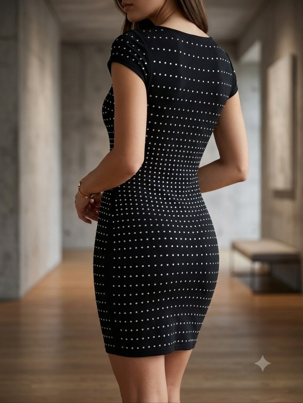 Express Rhinestone Stretch Bodycon Dress, Size Medium